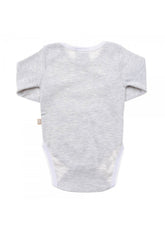 Babyushka Organic Essentials Long Sleeve Marl Grey Romper - Blanket Babies